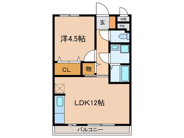 セジュ－ル一ツ木の物件間取画像